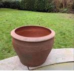 XL grote bruine terracotta hardgebakken kwaliteit tuinpotten, Tuin en Terras, Bloempotten, 40 cm of meer, Rond, Zo goed als nieuw