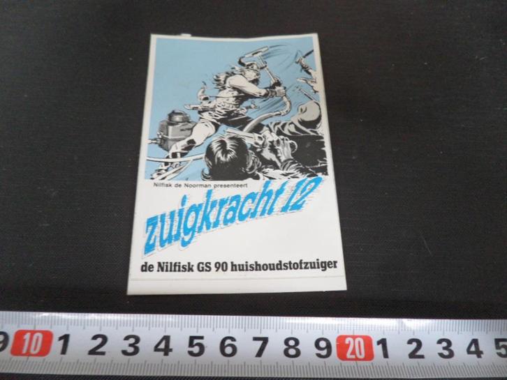 sticker NILFISK GS90 huishoudstofzuiger  de Noorman, Verzamelen, Stickers, Zo goed als nieuw, Bedrijf of Vereniging, Ophalen