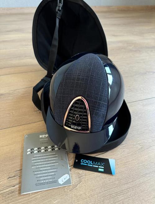 KEP ITALIA M/58 cromo polish donker blauw met rosé frame, Dieren en Toebehoren, Paardrijkleding, Nieuw, Cap, Dressuur, Ophalen of Verzenden
