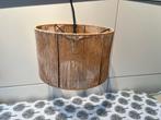 Touw hanglamp - Beige/Bruin met zwart frame, Beige, Rond, Ibiza boho, Ophalen of Verzenden