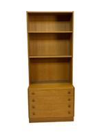 Vintage Kast Boekenkast Wandkast Jaren 60 Eiken Design, Gebruikt, Vintage, 50 tot 100 cm, 25 tot 50 cm