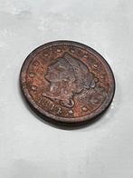 Grote cent-penny uit 1844, 44 over 81 koperen munt antiek, Postzegels en Munten, Munten | Amerika, Ophalen of Verzenden, Losse munt