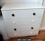 Mooie witte ladenkast met speelse handgrepen 80 B x 39 D x 8, Huis en Inrichting, Kasten | Ladekasten, Ophalen, 50 tot 100 cm