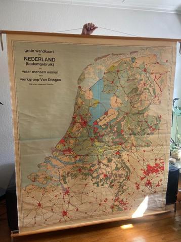 Grote wandkaart Nederland bodem gebruik 1980 beschikbaar voor biedingen
