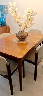 Vintage Teak Eettafel - Jaren 60 - Uitschuifbaar, Huis en Inrichting, Ophalen