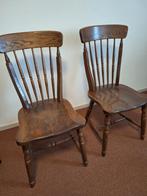 6 eiken eettafelstoelen, Huis en Inrichting, Stoelen, Ophalen, Gebruikt, Bruin, Vier