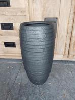 Stenen vaas Pot 55 cm hoog MICA antraciet kleurig, Tuin en Terras, Bloembakken en Plantenbakken, Steen, Tuin, Rond, Minder dan 60 cm