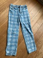 H&M Divided jeans spijkerbroek blauw wit geruit split mt 38, H&M, Blauw, Ophalen of Verzenden, Zo goed als nieuw
