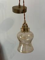 Vintage hanglamp craquelé glas, Huis en Inrichting, Minder dan 50 cm, Glas, Zo goed als nieuw, Ophalen