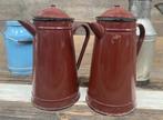 grote bruin emaille koffiekannen, Ophalen of Verzenden