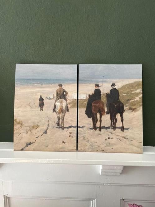 Morgenrit langs strand Anton Mauve - 2 wandkunstkaarten A4, Huis en Inrichting, Woonaccessoires | Wanddecoraties, Nieuw, Ophalen of Verzenden