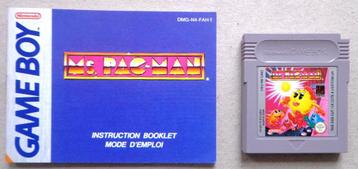 Ms Pac Man voor de Nintendo Gameboy + boekje  beschikbaar voor biedingen