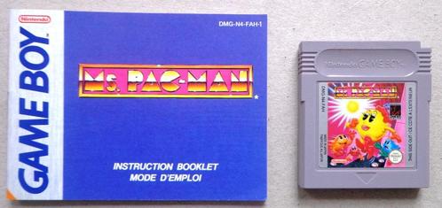 Ms Pac Man voor de Nintendo Gameboy + boekje, Spelcomputers en Games, Games | Nintendo Game Boy, Gebruikt, Ophalen of Verzenden