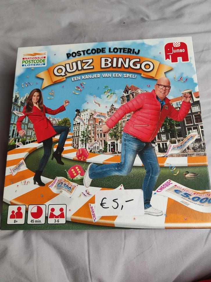 Postcode Loterij Quiz Bingo, Hobby en Vrije tijd, Gezelschapsspellen | Bordspellen, Zo goed als nieuw, Ophalen of Verzenden