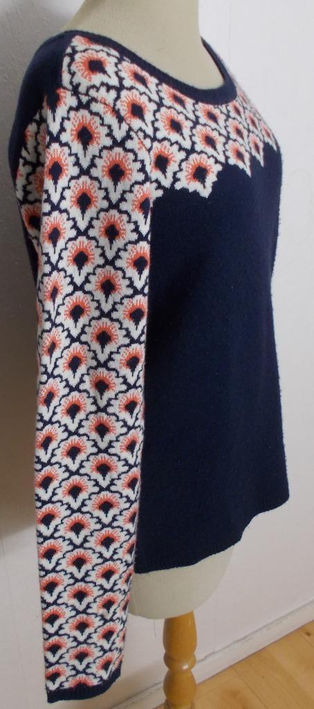 Vrolijke folklore look donkerblauwe print trui! L, Kleding | Dames, Truien en Vesten, Zo goed als nieuw, Maat 42/44 (L), Blauw