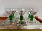 6x vintage borrelglas groene steel, Verzamelen, Glas en Borrelglaasjes, Overige typen, Gebruikt, Ophalen of Verzenden