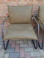 3 echt leren fauteuils Steve Eleonora olijfgroen, Ophalen, Minder dan 75 cm, Leer, Zo goed als nieuw