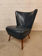 Vintage cocktail fauteuil donkerblauw, Gebruikt, Ophalen of Verzenden