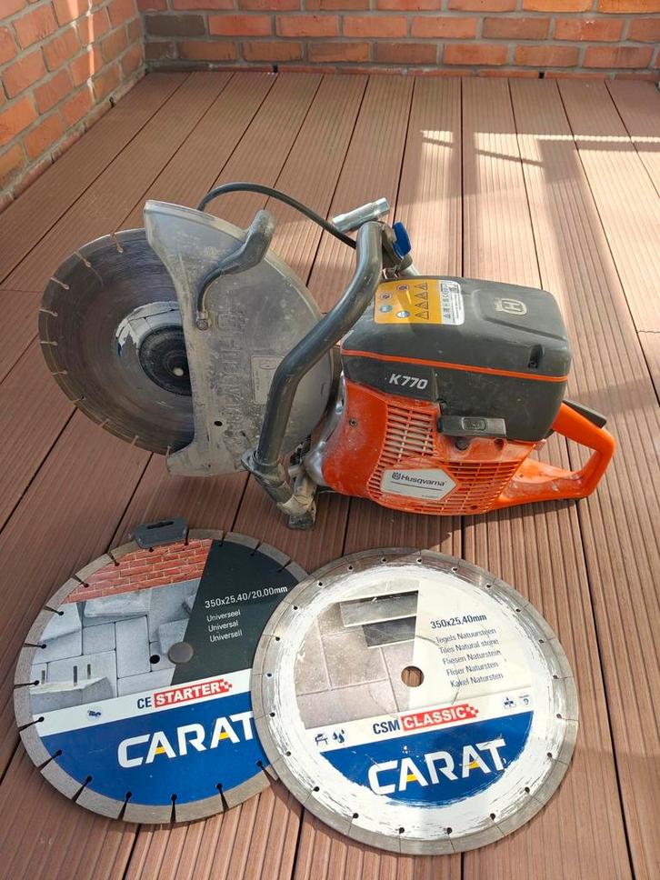 Husqvarna K770 doorslijper + zaagbladen (bijna nieuw), Doe-het-zelf en Verbouw, Gereedschap | Slijpmachines, Zo goed als nieuw