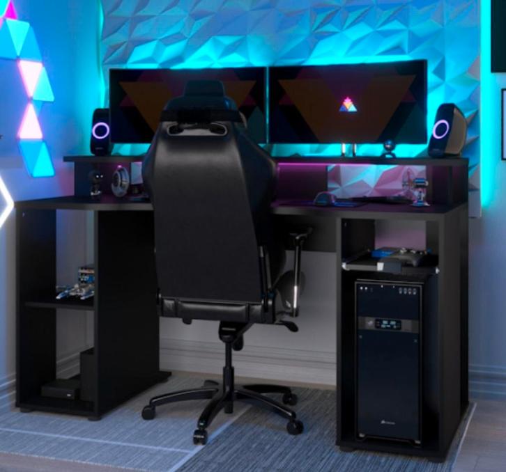 Gaming Bureau & Stoel - Lichte Gebruikerssporen, Huis en Inrichting, Bureaus, Gebruikt, Bureau, Ophalen