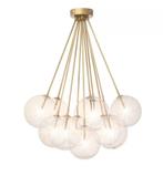 EICHHOLTZ Chandelier 'Molecule' - Brass, Glas, Zo goed als nieuw, Ophalen, 75 cm of meer