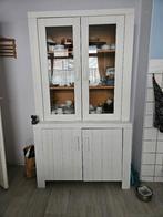 Mooie houten keukenkast uit 2 delen, Ophalen, 100 tot 150 cm, Wit, Zo goed als nieuw