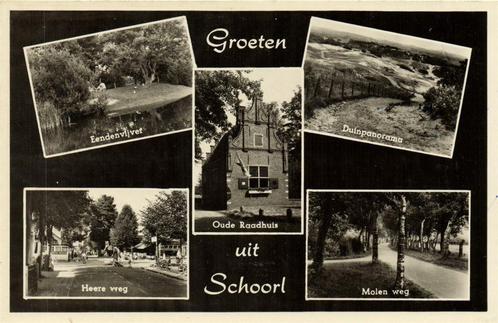 Groeten uit Schoorl - 5 afb o.a. Heereweg - ongelopen, Verzamelen, Ansichtkaarten | Nederland, Ongelopen, Noord-Holland, 1920 tot 1940
