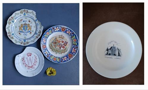 4x koningshuis borden 1898, 1913, 1937 en circa 1960's, Antiek en Kunst, Antiek | Keramiek en Aardewerk, Ophalen of Verzenden
