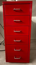 Rode IKEA Helmer ladeblok op wielen, Ophalen, Minder dan 50 cm, Gebruikt, 5 laden of meer