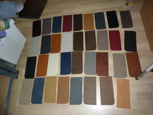 Leerstalen pakket nr 21 met 35 stalen soepel echt leer, Hobby en Vrije tijd, Stoffen en Lappen, Nieuw, Leer of Kunstleer, 30 tot 120 cm