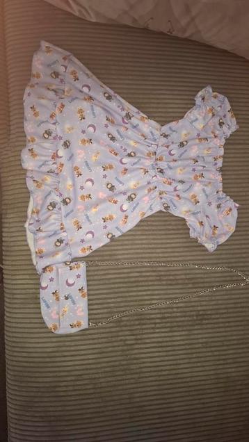 Nieuw paarse Labubu Jurk met Tas - Maat 104 beschikbaar voor biedingen