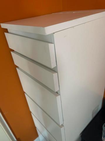 Witte Ikea malm kast, 6 lades - afbeelding 4