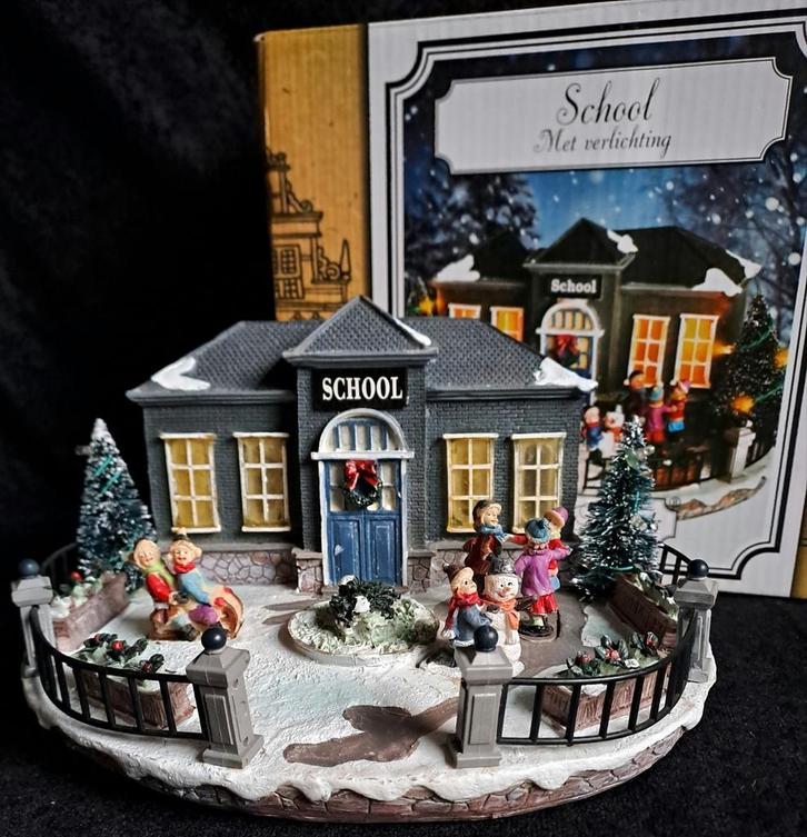 Kerstdorp item "Typisch Hollands School", Diversen, Kerst, Zo goed als nieuw, Ophalen of Verzenden