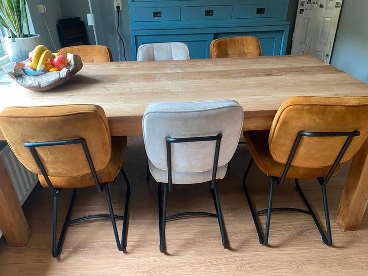 Eettafel teak, Huis en Inrichting, Tafels | Eettafels, Gebruikt, 50 tot 100 cm, 200 cm of meer, Vijf personen of meer, Rechthoekig