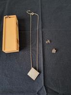 Zilveren ketting met matching oorbellen, Sieraden, Tassen en Uiterlijk, Kettingen, Ophalen, Zo goed als nieuw, Zilver, Zilver