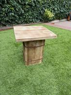 Nieuwe industriele bijzettafel van hout en ketting. 40x40x40, Minder dan 45 cm, Minder dan 55 cm, Vierkant, Nieuw