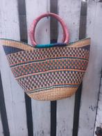 Ghana#u shopper#tulpmand #handgeweven#uniek#lederen heeeven, Ophalen of Verzenden, Nieuw