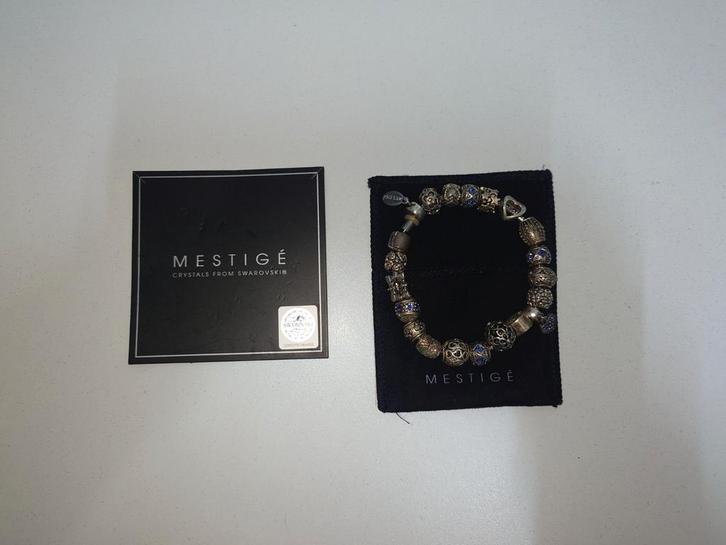 Mestigé bedelarmband armband bedels met Swarovski, Sieraden, Tassen en Uiterlijk, Armbanden, Zo goed als nieuw, Staal, Zilver