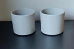 Set van 2 Taupe Bloempotten, Ophalen, Rond, Binnen, Zo goed als nieuw