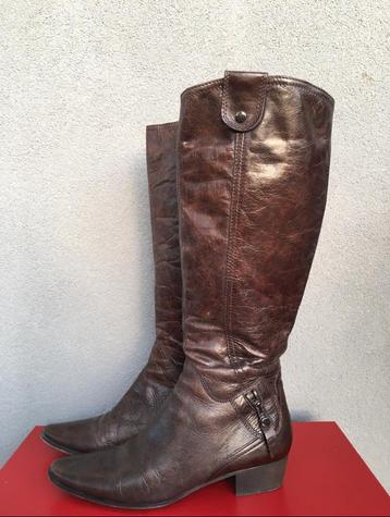 Lamica Ferrari Italiaanse leren laarzen bruin in de doos beschikbaar voor biedingen