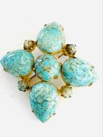 Vintage broche met Tsjechisch glas, Ophalen of Verzenden, Zo goed als nieuw, Overige materialen
