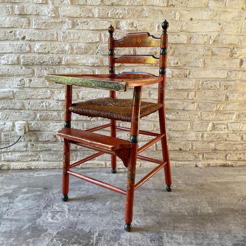 antiek oud Hollandse Hindeloopen kinderstoel, Antiek en Kunst, Curiosa en Brocante, Ophalen of Verzenden