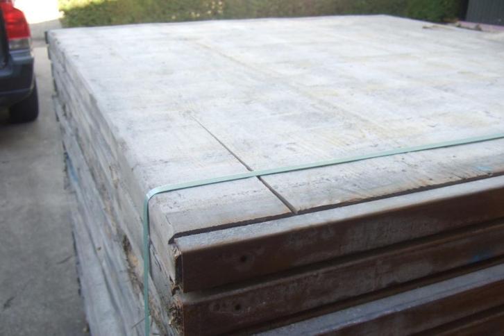 Steenschot / vlonderplanken, Tuin en Terras, Terrasdelen en Vlonders, Gebruikt, Hout, Ophalen