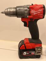 Milwaukee M18 FPD2 Boormachine 2 x Accu 18V 5.0 Ah, Ophalen of Verzenden, Gebruikt, 600 watt of meer, Boormachine