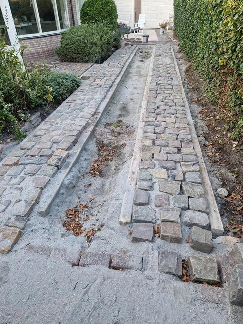 Originele oude kinderkoppen kasseien basalt graniet 10m2, Tuin en Terras, Tegels en Klinkers, Zo goed als nieuw, Overige typen