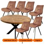 Combi set: Nieuw in doos. 6 Stoelen met ovale of ronde tafel, Ophalen, Nieuw, 4 tot 6 stoelen