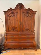 Antieke Kast / Hollands mahonie gebogen kabinet  1790, Antiek en Kunst, Antiek | Meubels | Kasten, Ophalen