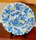 Polychrome delftse delftsblauwe schotel plooibord 17e eeuw, Ophalen