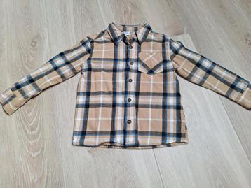 Bruin ruit overhemd / blouse Zeeman - maat 98/104 beschikbaar voor biedingen