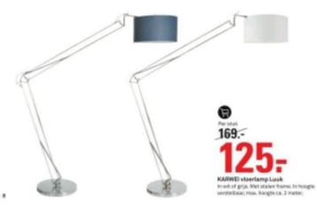 Vloerlamp Luuk, zware voet, kap wit te koop   beschikbaar voor biedingen